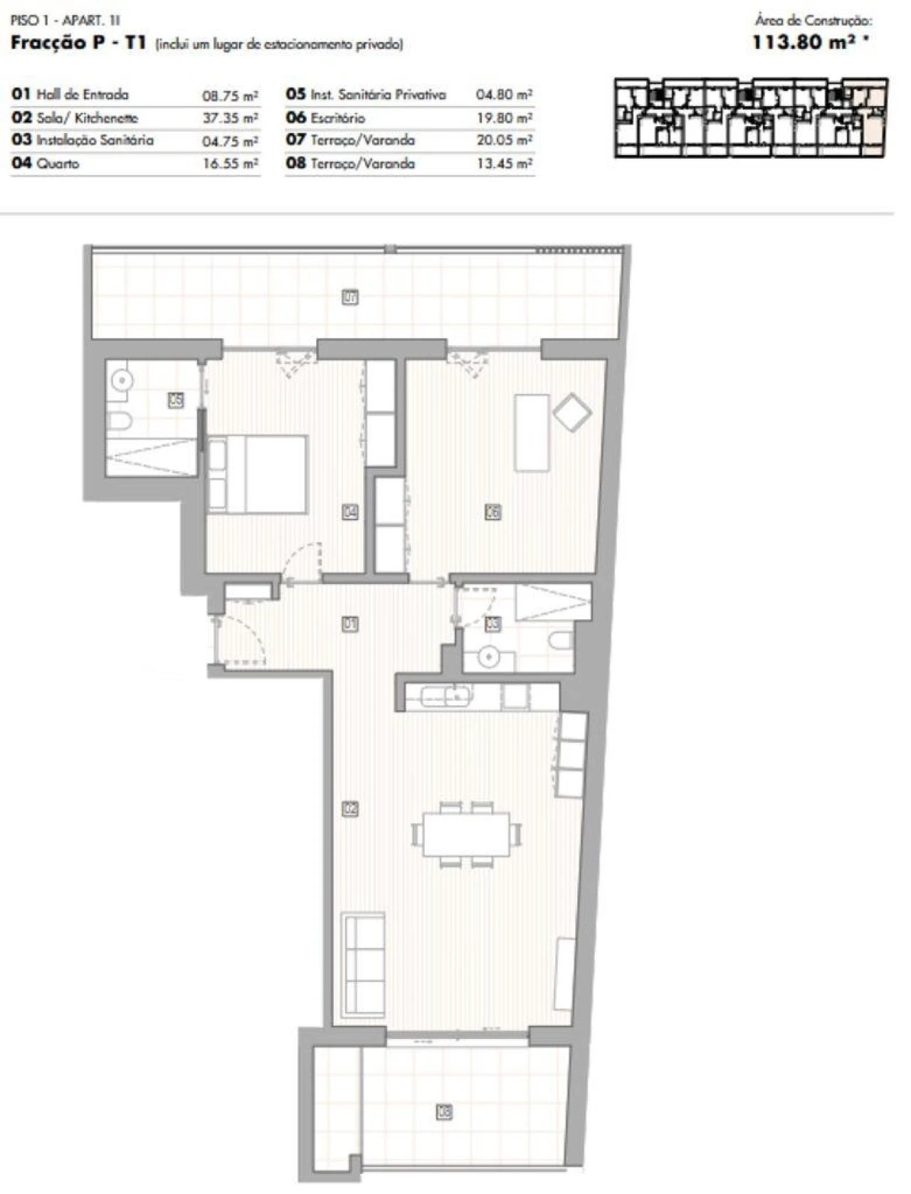 Apartamento T1 para Venda em Lagos (São Sebastião e Santa Maria) Foto 12