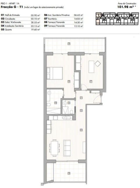 Apartamento T1 para Venda em Lagos (São Sebastião e Santa Maria)