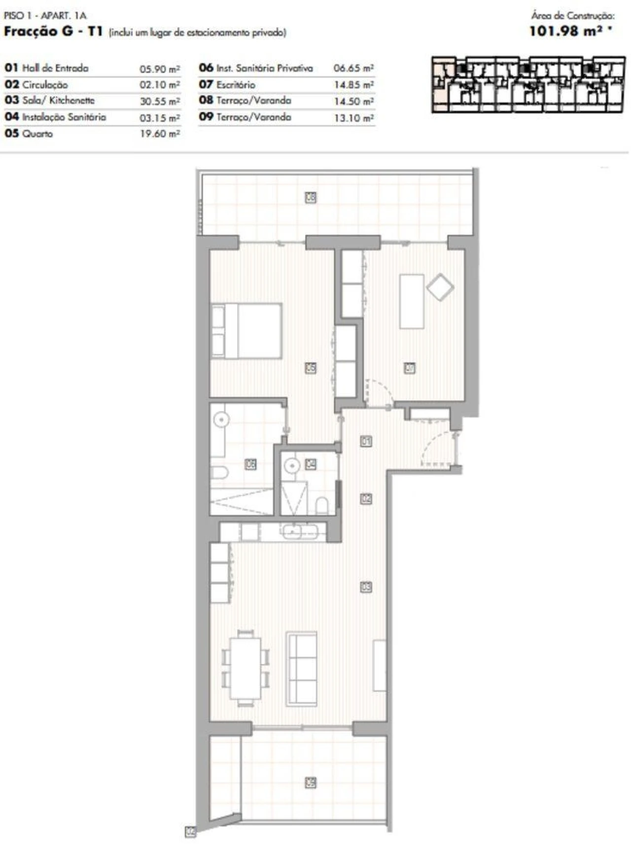 Apartamento T1 para Venda em Lagos (São Sebastião e Santa Maria) Foto 12