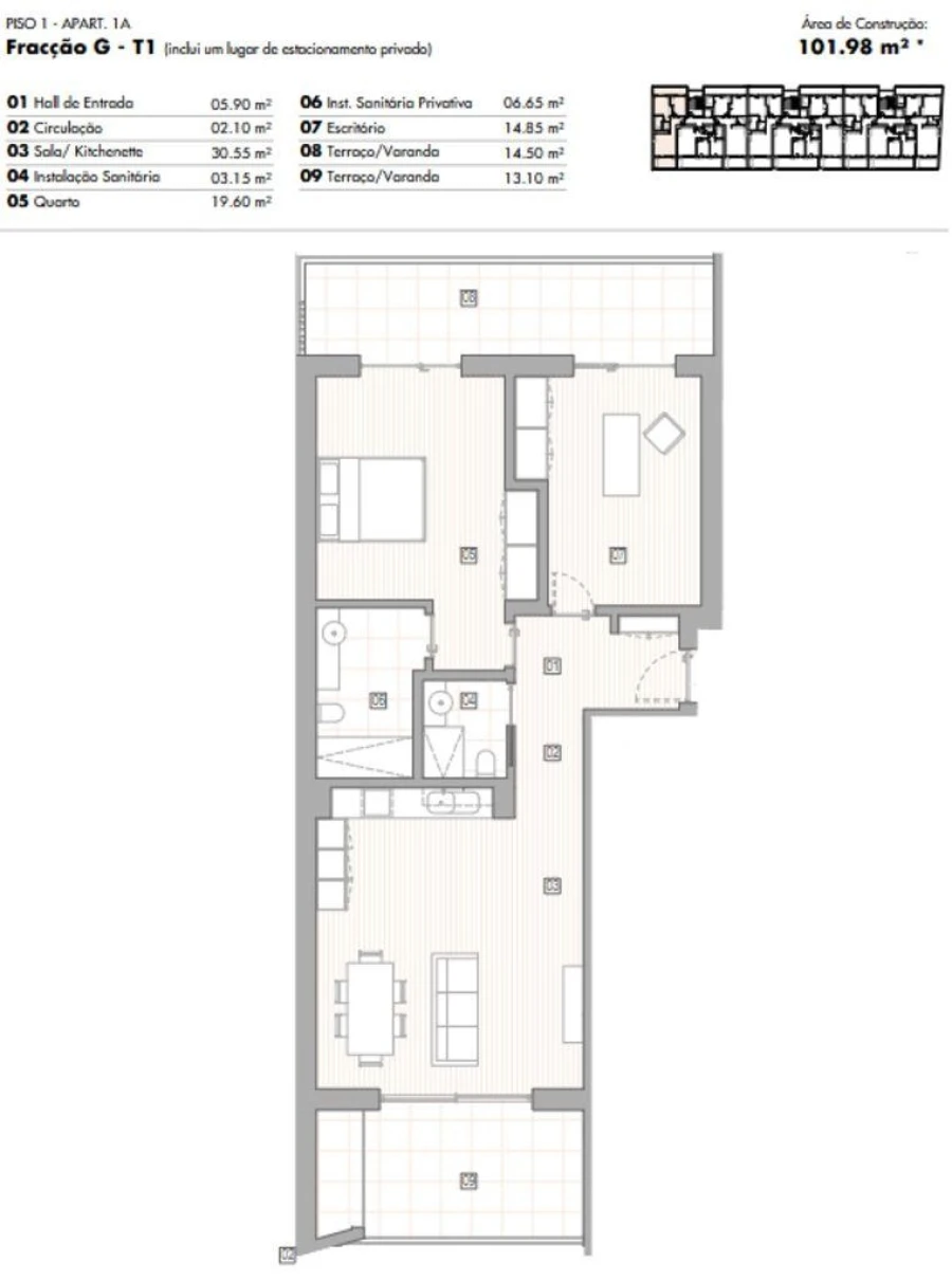 Apartamento T1 para Venda em Lagos (São Sebastião e Santa Maria) Foto 12