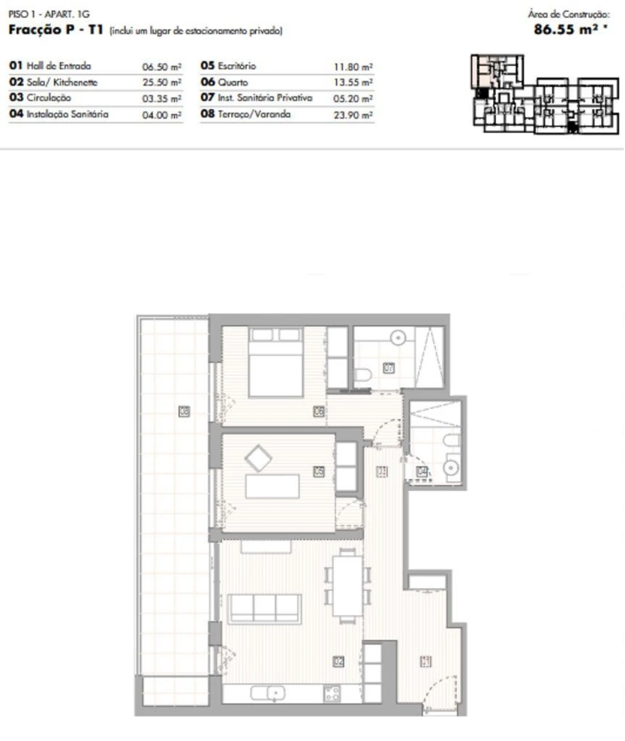 Apartamento T1 para Venda em Lagos (São Sebastião e Santa Maria) Foto 12
