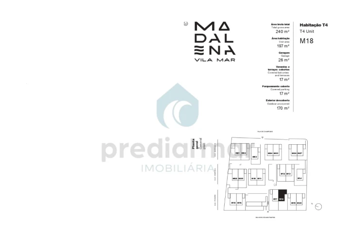Moradia T4 para Venda em Madalena Planta 1