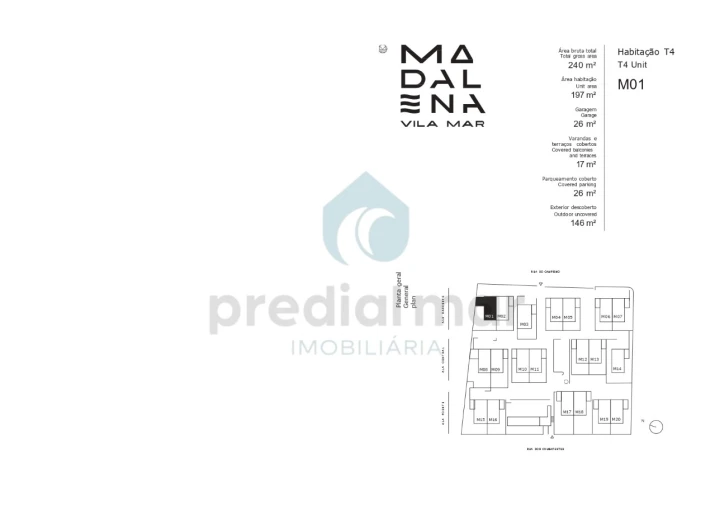 Moradia T4 para Venda em Madalena Planta 1