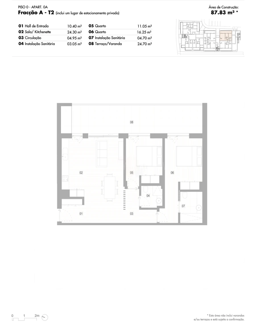 Apartamento T2 para Venda em Lagos (São Sebastião e Santa Maria) Planta 1