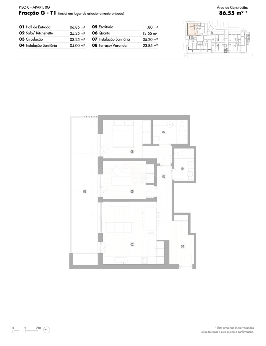 Apartamento T2 para Venda em Lagos (São Sebastião e Santa Maria) Planta 1