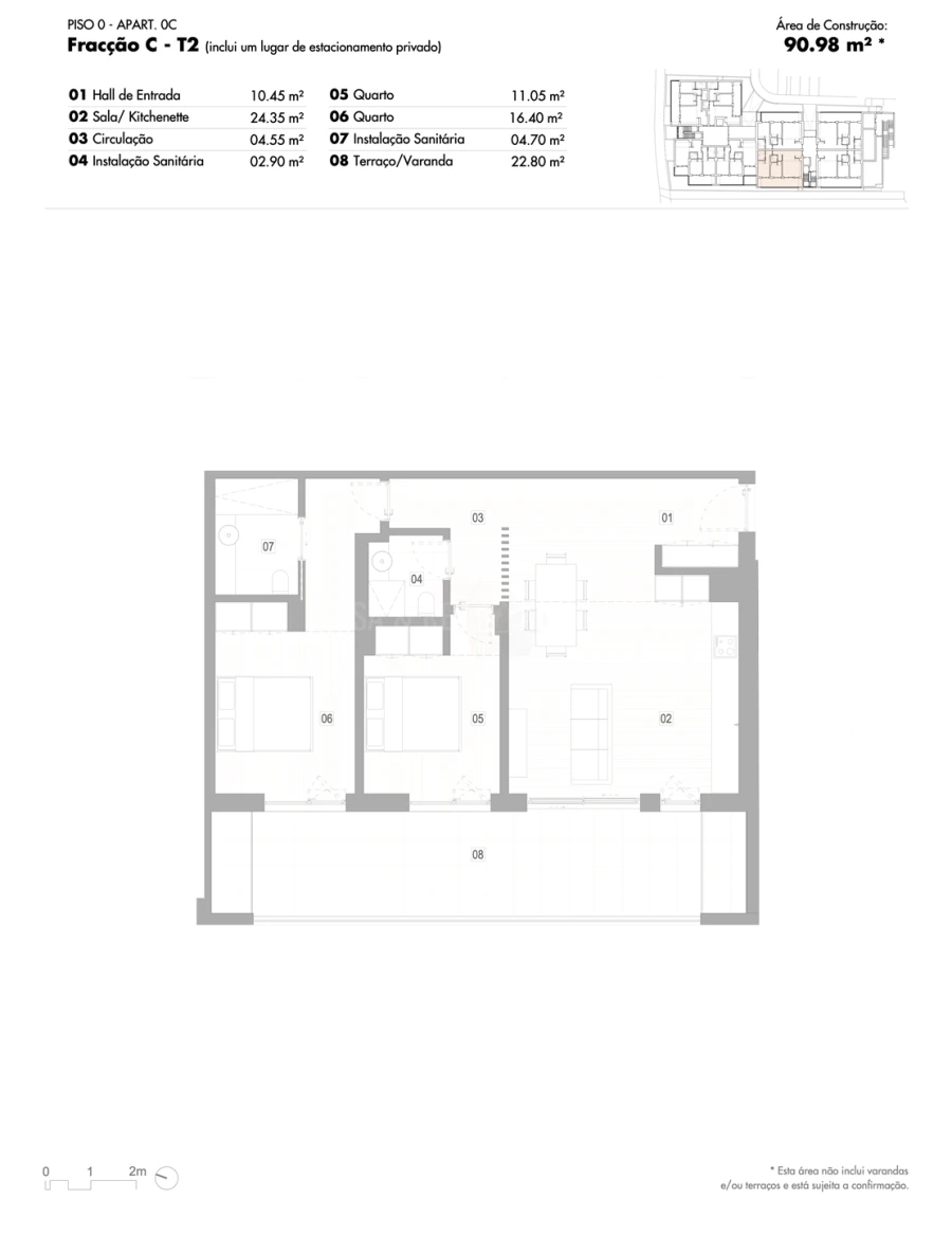 Apartamento T2 para Venda em Lagos (São Sebastião e Santa Maria) Planta 1