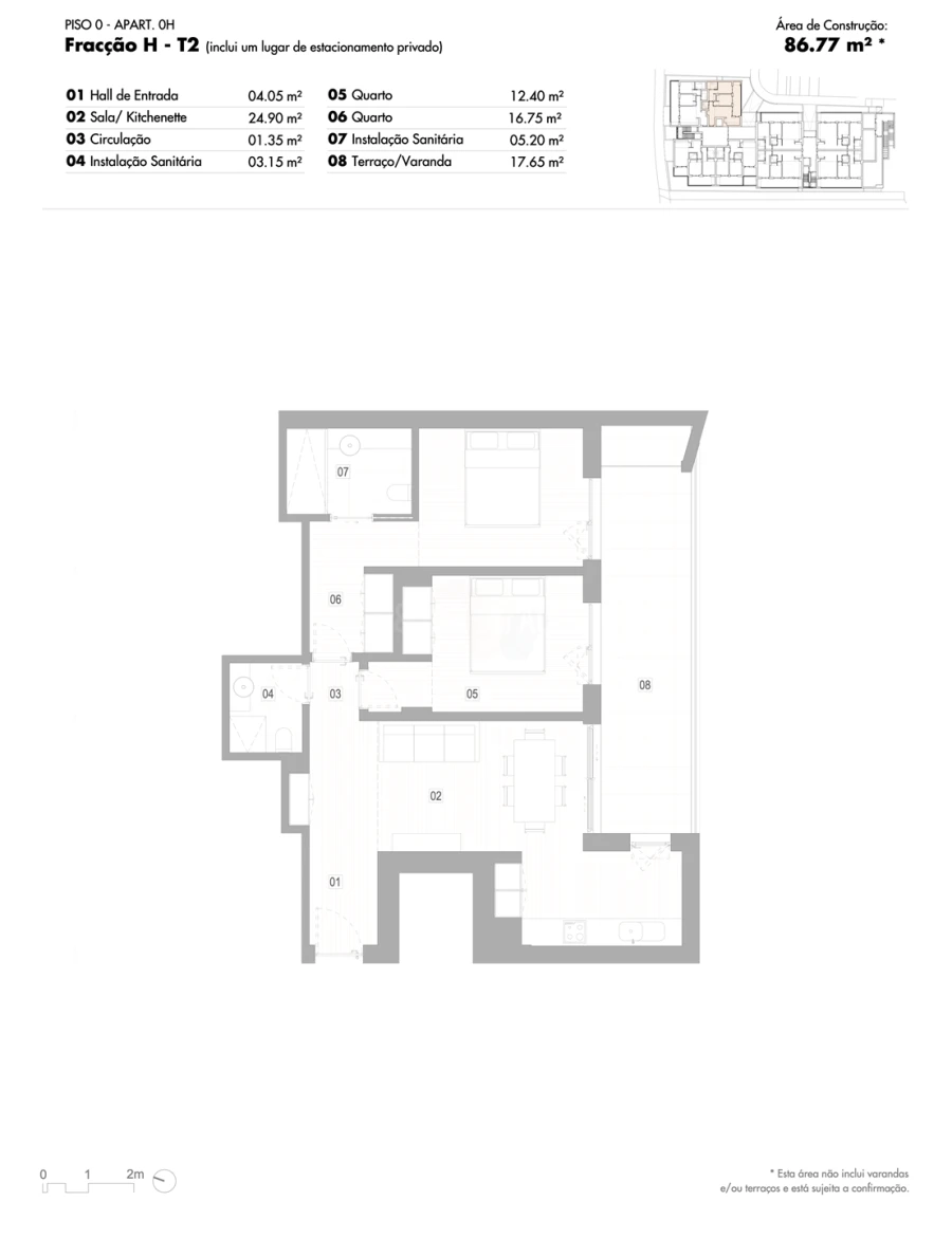 Apartamento T2 para Venda em Lagos (São Sebastião e Santa Maria) Planta 1