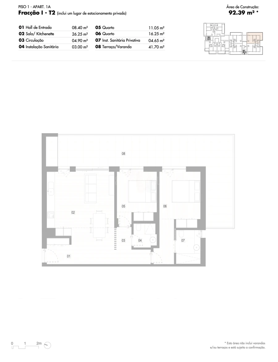 Apartamento T2 para Venda em Lagos (São Sebastião e Santa Maria) Planta 1