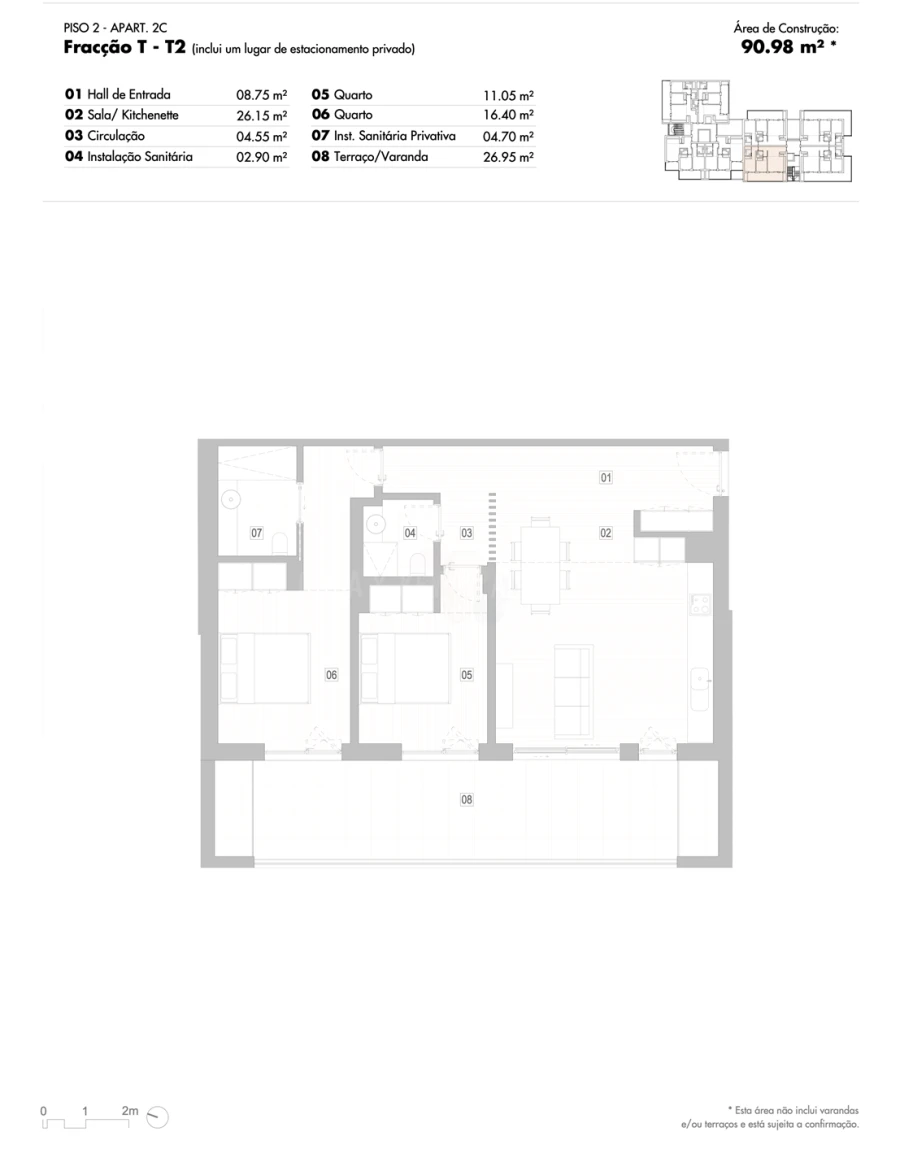 Apartamento T2 para Venda em Lagos (São Sebastião e Santa Maria) Planta 1