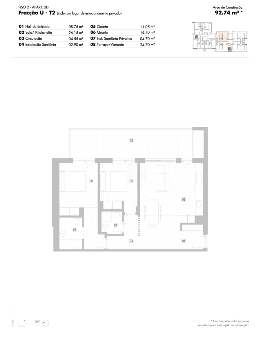 Apartamento T2 para Venda em Lagos (São Sebastião e Santa Maria) Planta 1