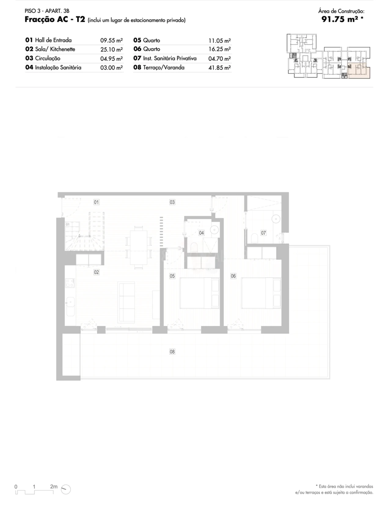 Apartamento T2 para Venda em Lagos (São Sebastião e Santa Maria) Planta 2