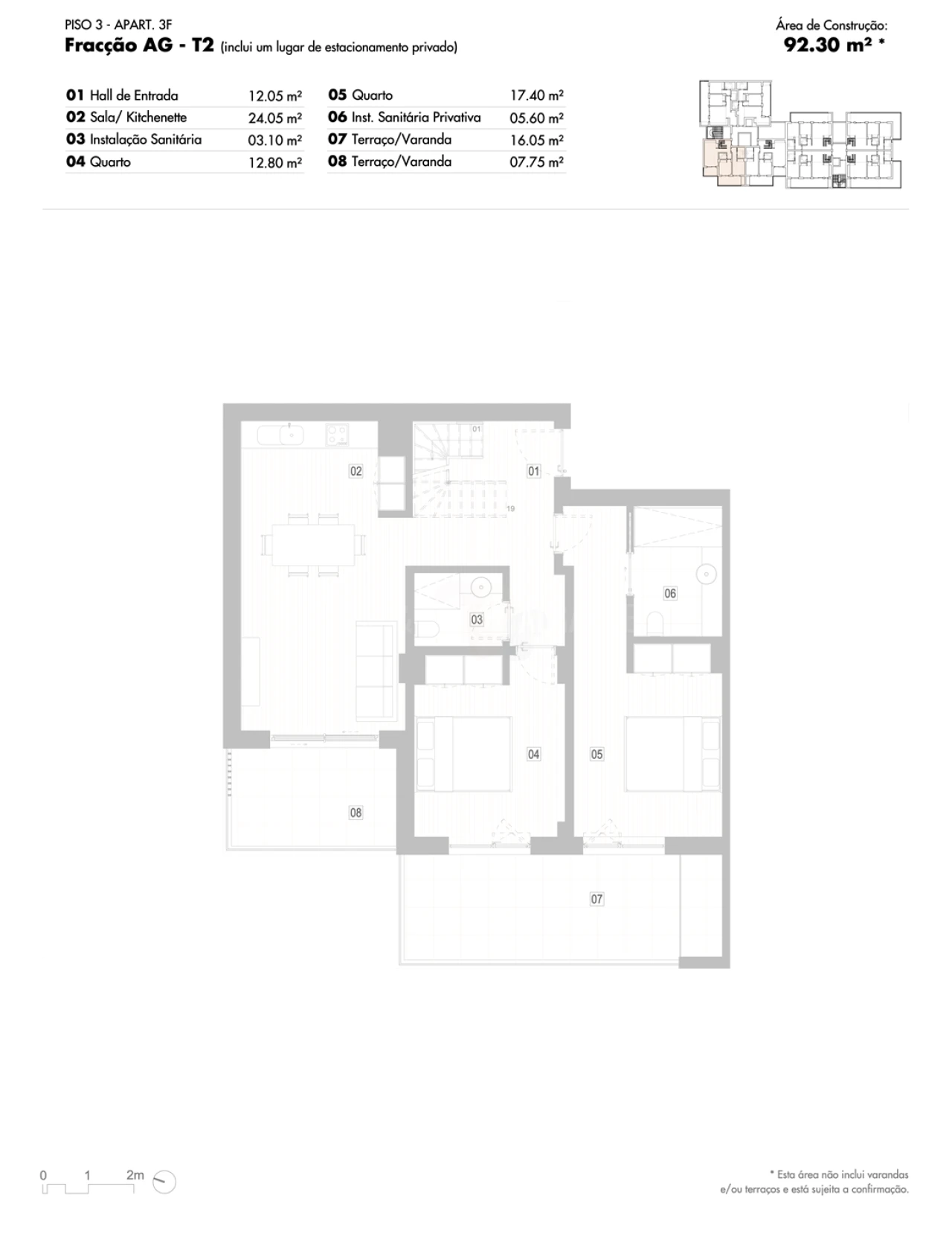 Apartamento T2 para Venda em Lagos (São Sebastião e Santa Maria) Planta 2