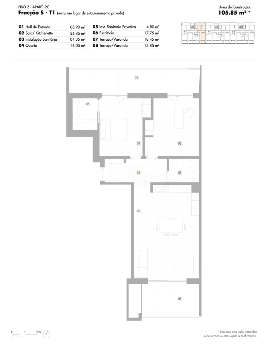 Apartamento T2 para Venda em Lagos (São Sebastião e Santa Maria) Planta 1