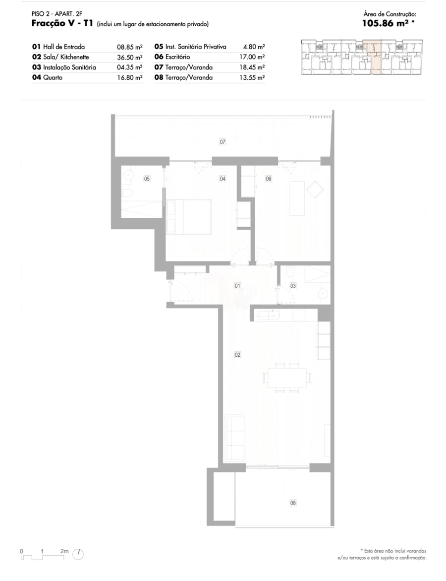 Apartamento T2 para Venda em Lagos (São Sebastião e Santa Maria) Planta 1