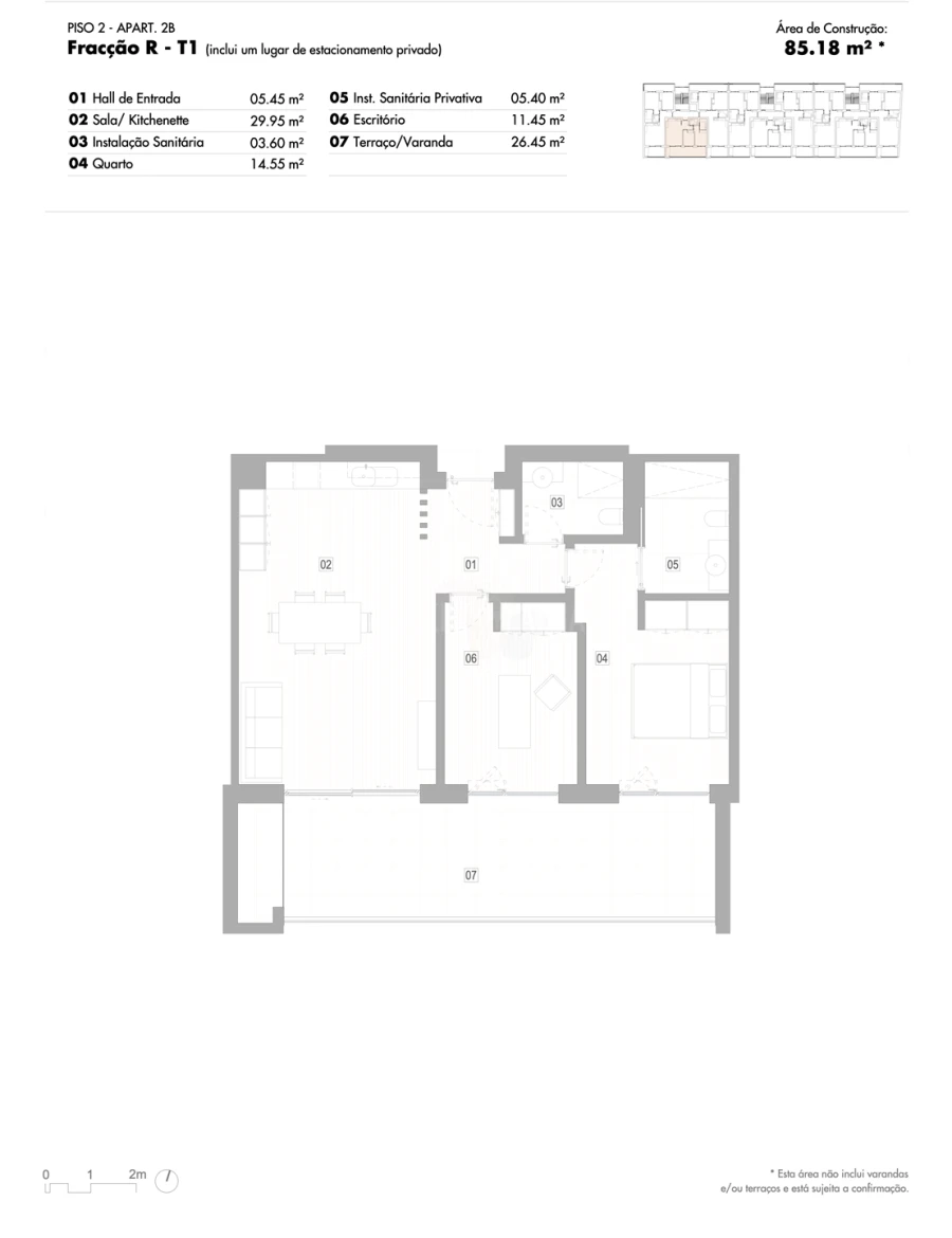 Apartamento T2 para Venda em Lagos (São Sebastião e Santa Maria) Planta 1