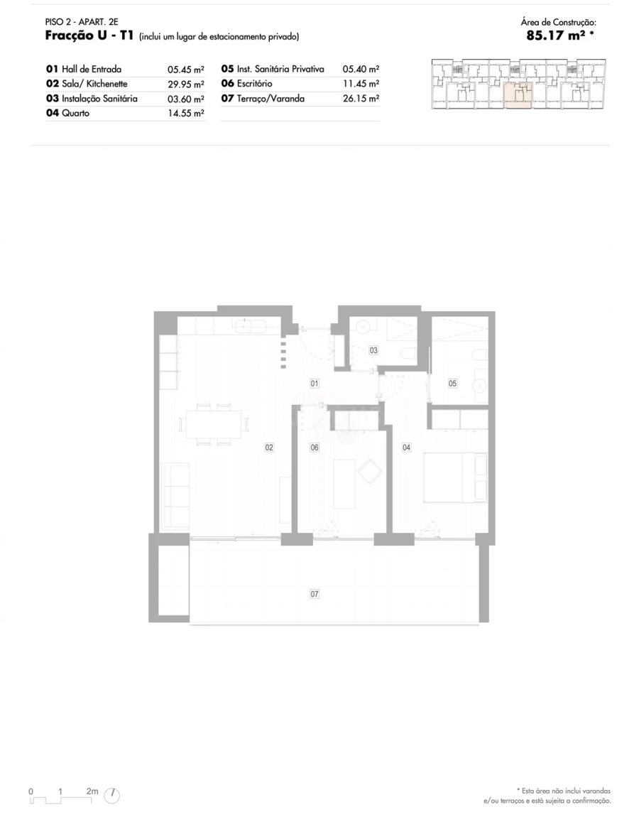 Apartamento T2 para Venda em Lagos (São Sebastião e Santa Maria) Planta 1