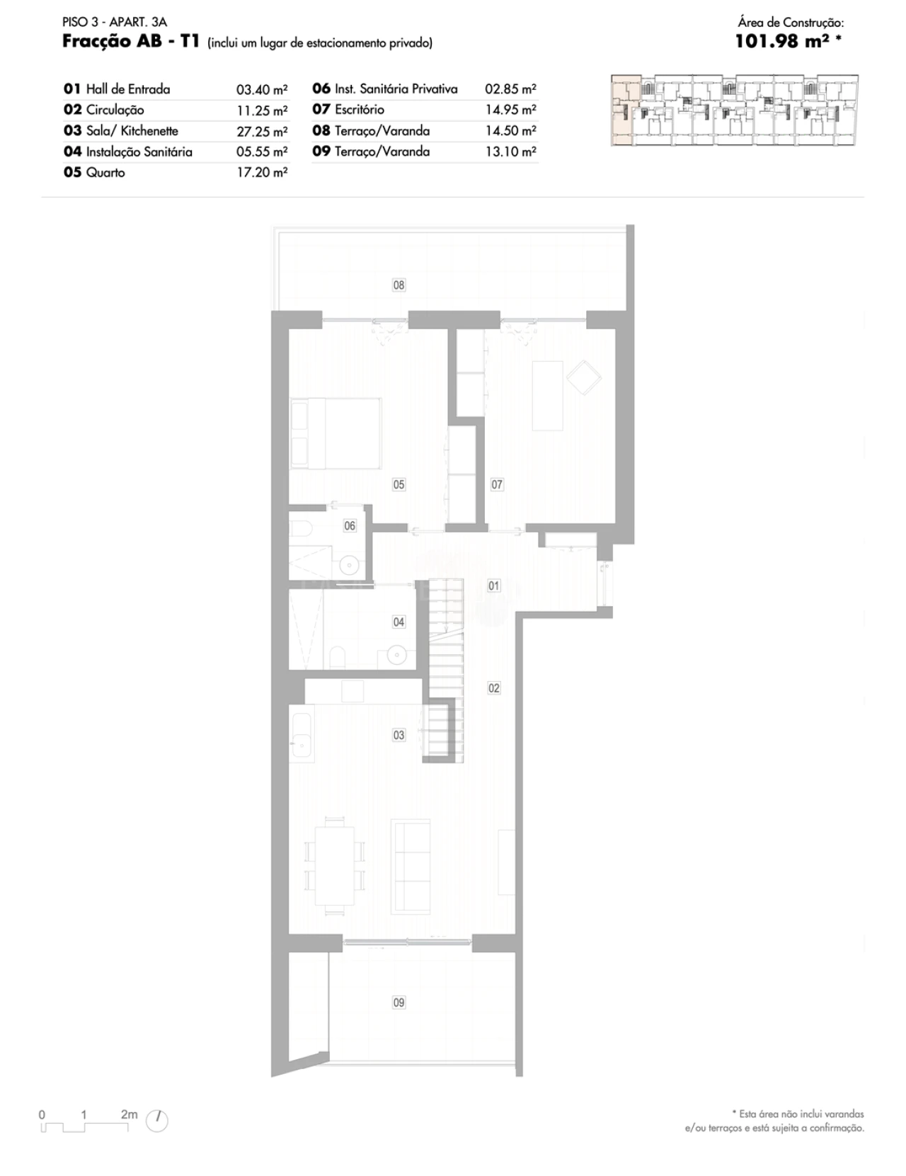 Apartamento T2 para Venda em Lagos (São Sebastião e Santa Maria) Planta 2