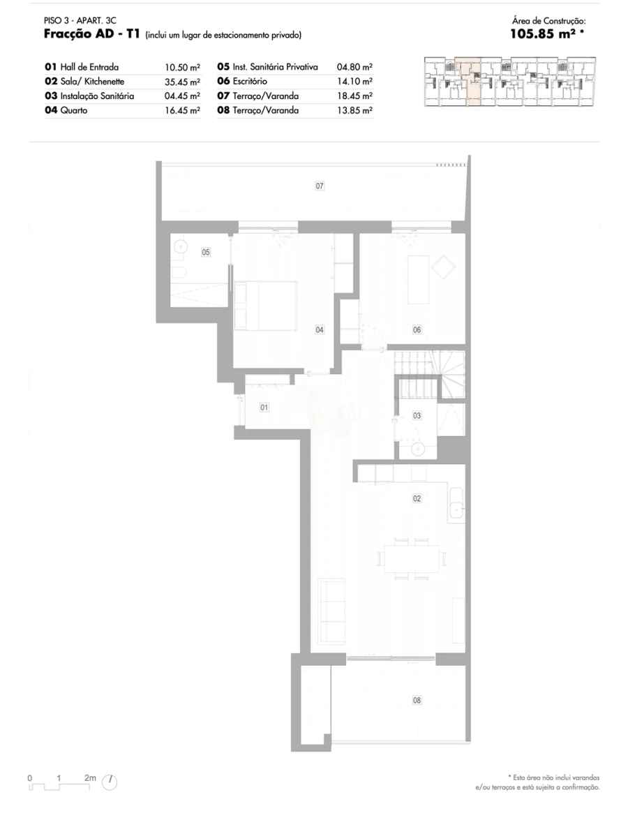 Apartamento T2 para Venda em Lagos (São Sebastião e Santa Maria) Planta 2