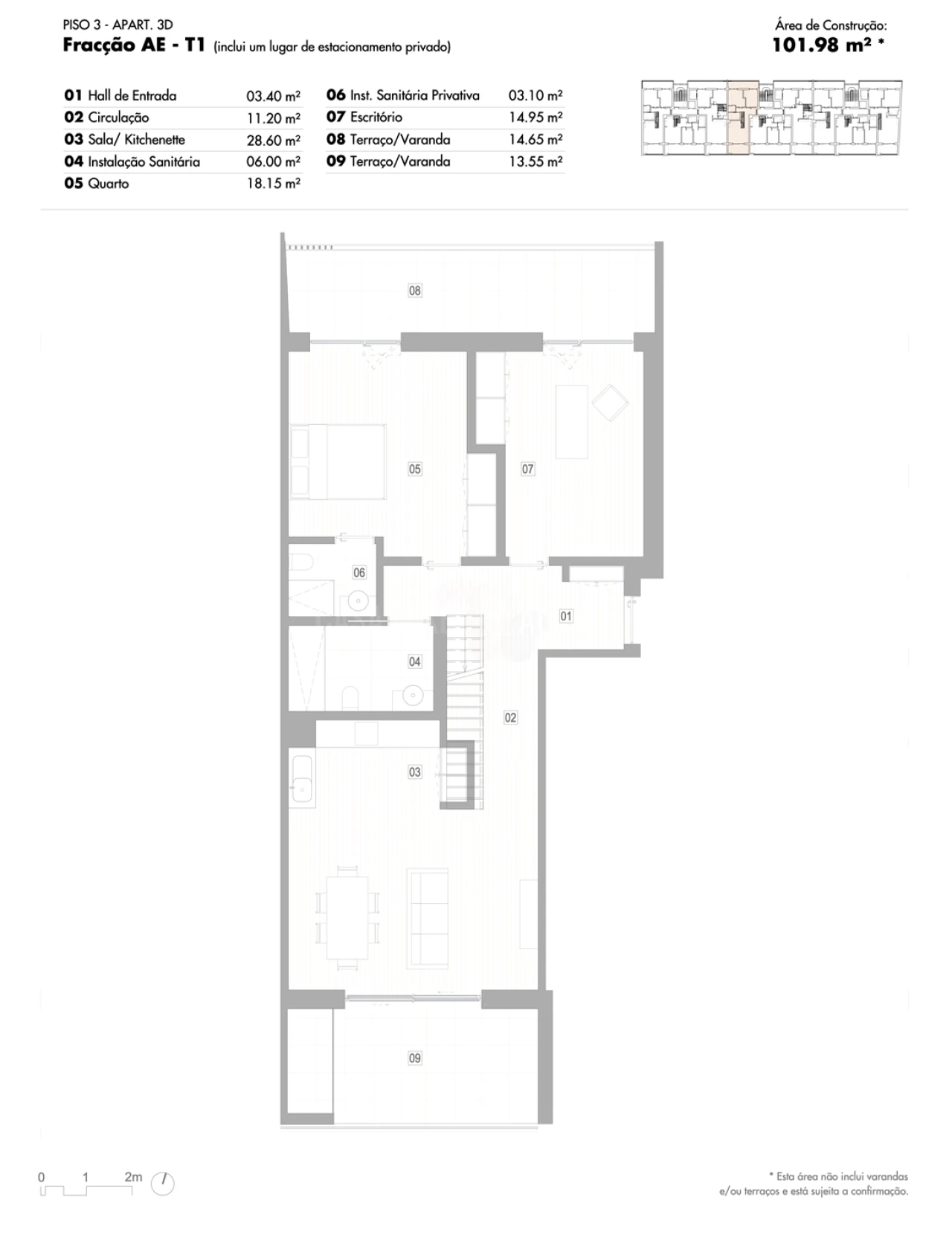 Apartamento T2 para Venda em Lagos (São Sebastião e Santa Maria) Planta 2