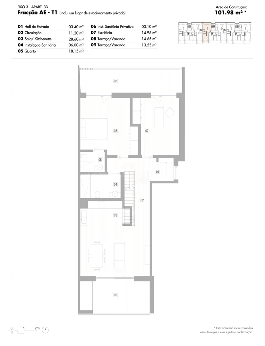 Apartamento T2 para Venda em Lagos (São Sebastião e Santa Maria) Planta 2
