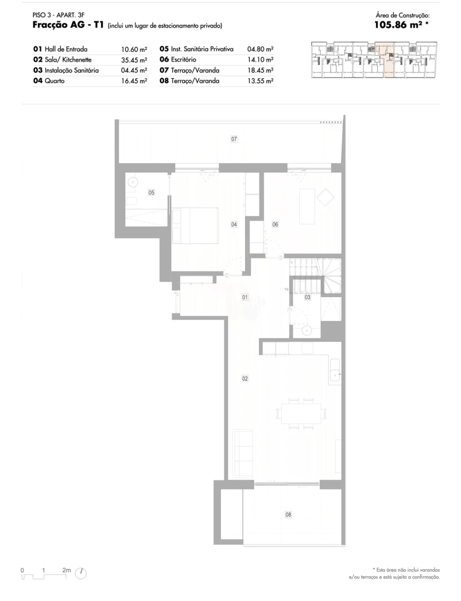 Apartamento T2 para Venda em Lagos (São Sebastião e Santa Maria) Planta 2