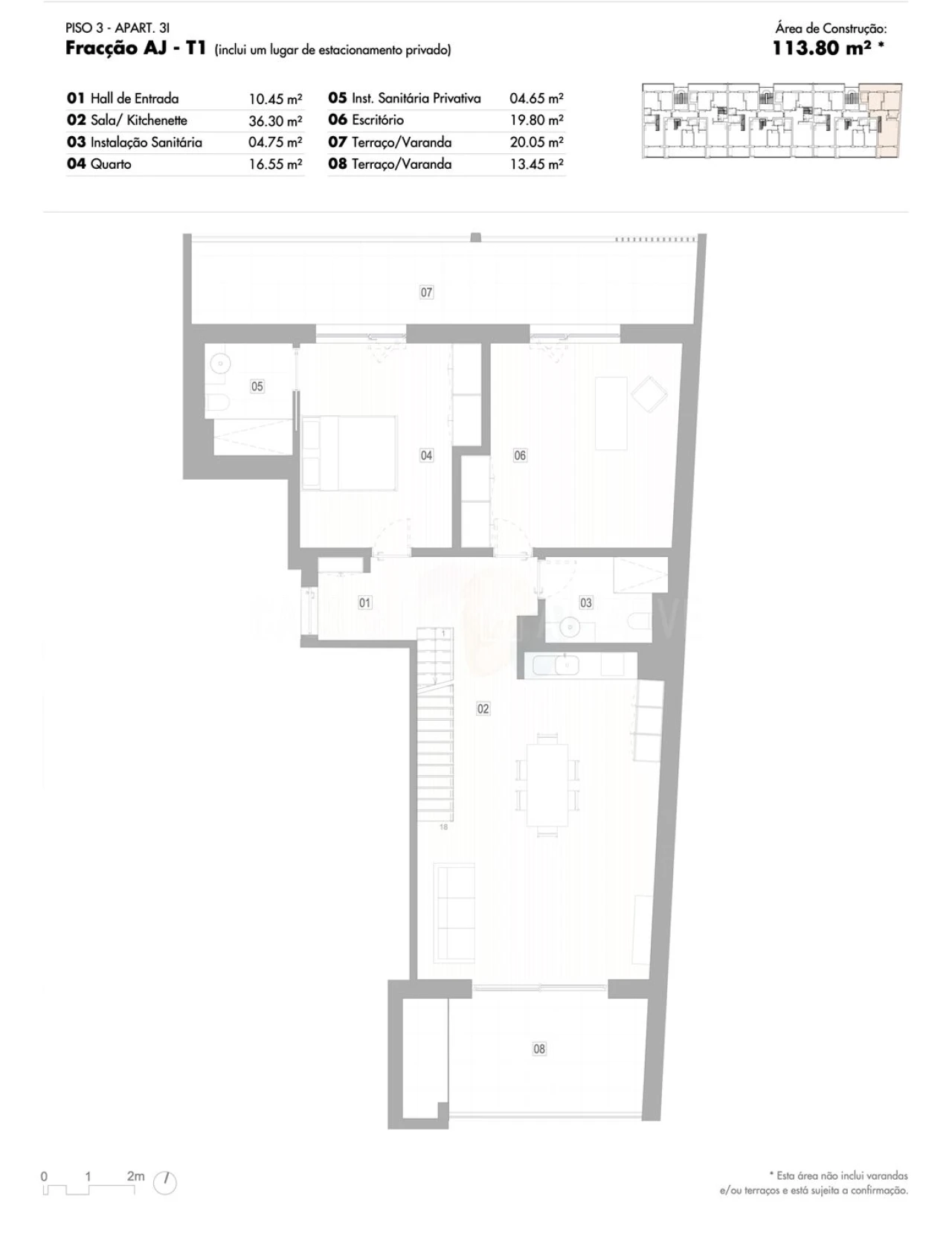 Apartamento T2 para Venda em Lagos (São Sebastião e Santa Maria) Planta 2