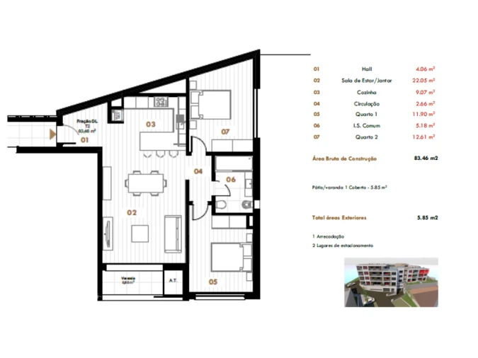 Apartamento T1 para Venda em Estreito de Camara de Lobos Foto 20