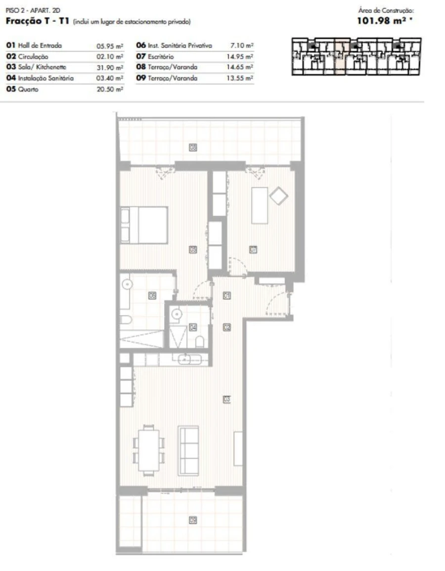 Apartamento T1 para Venda em Lagos (São Sebastião e Santa Maria) Foto 12