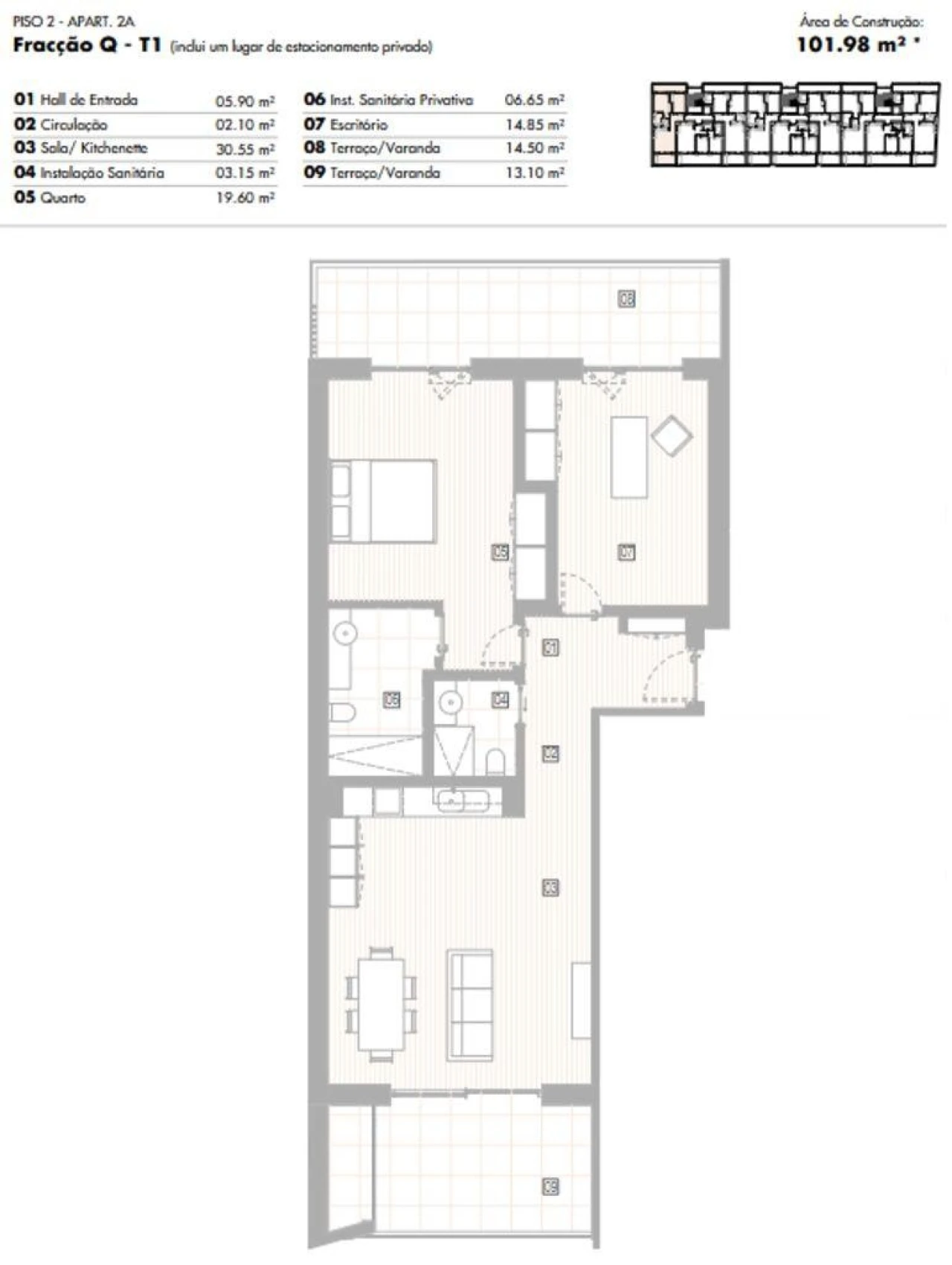 Apartamento T1 para Venda em Lagos (São Sebastião e Santa Maria) Foto 12