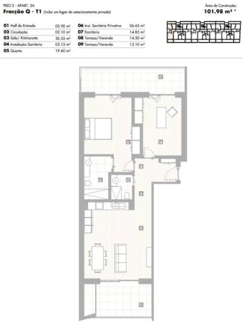 Apartamento T1 para Venda em Lagos (São Sebastião e Santa Maria)