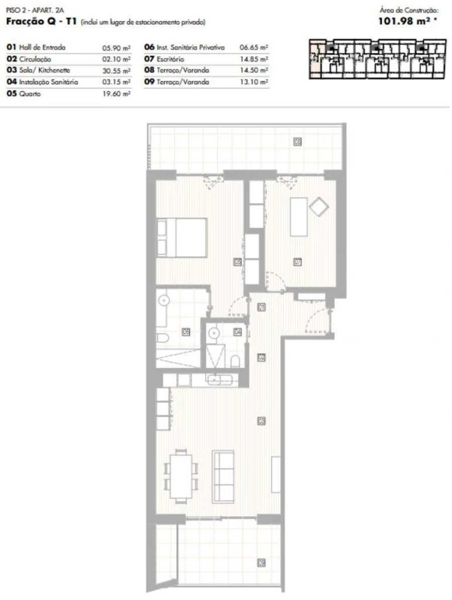 Apartamento T1 para Venda em Lagos (São Sebastião e Santa Maria) Foto 12