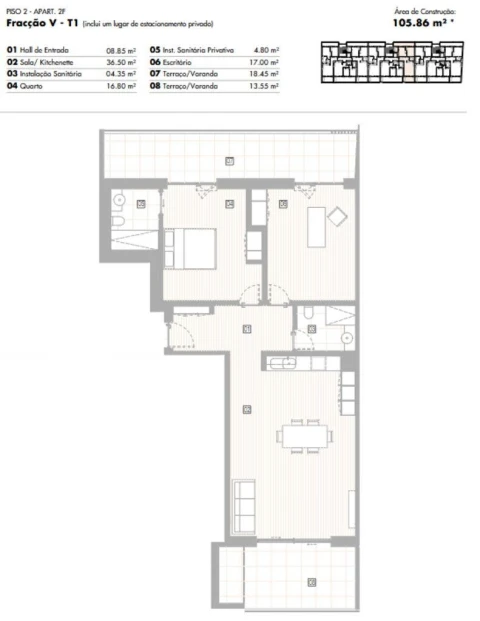 Apartamento T1 para Venda em Lagos (São Sebastião e Santa Maria)