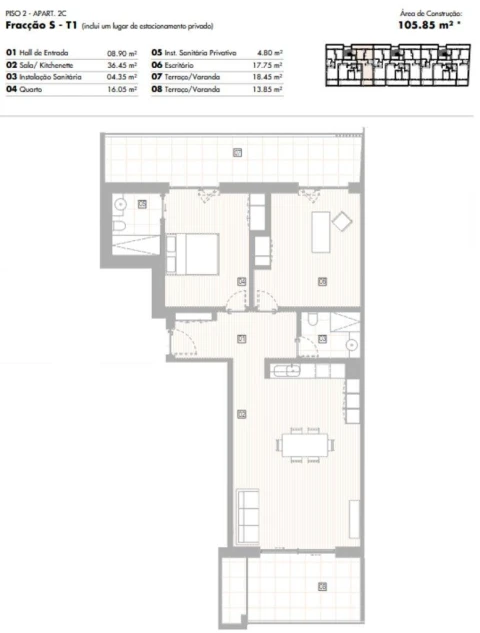 Apartamento T1 para Venda em Lagos (São Sebastião e Santa Maria)