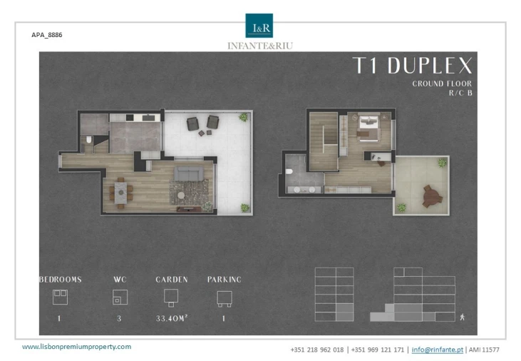 Apartamento T1 para Venda em Avenidas Novas Planta 1
