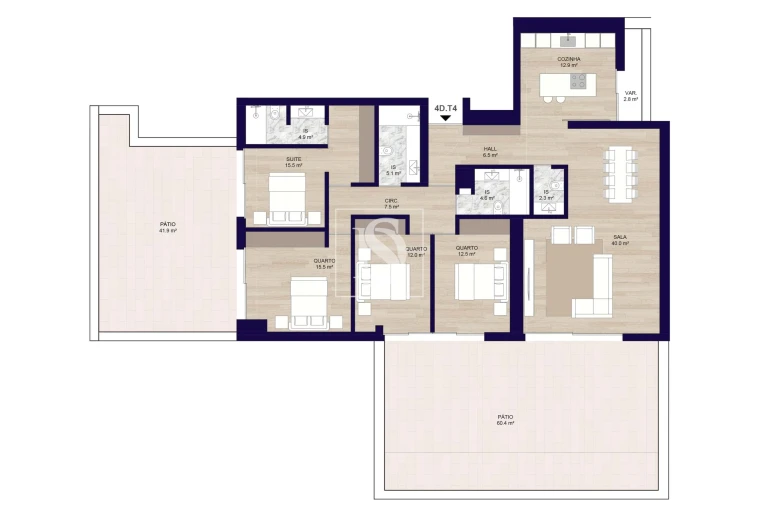 Apartamento T4 para Venda em Matosinhos e Leça da Palmeira Foto 5