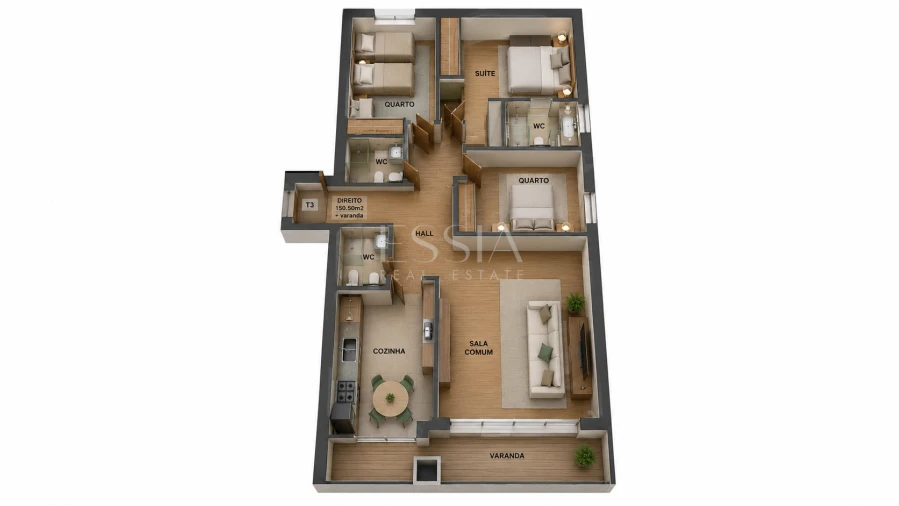 Apartamento T3 para Venda em Ramalde Planta 1
