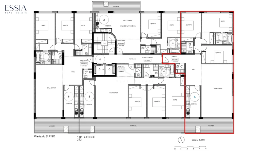 Apartamento T3 para Venda em Ramalde Planta 2