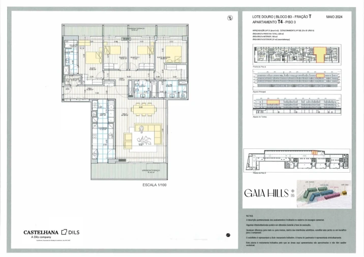 Apartamento T4 para Venda em Santa Marinha e São Pedro da Afurada Planta 1