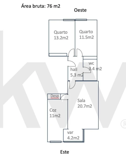 Apartamento T2 para Arrendamento em Areeiro