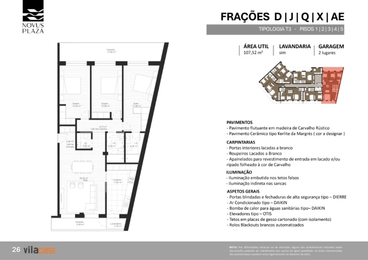 Apartamento T3 para Venda em Glória e Vera Cruz Planta 1