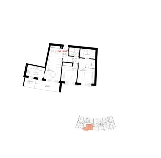 Apartamento T2 para Venda em Glória e Vera Cruz Planta 1