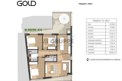 Apartamento T3 para Venda em Glória e Vera Cruz