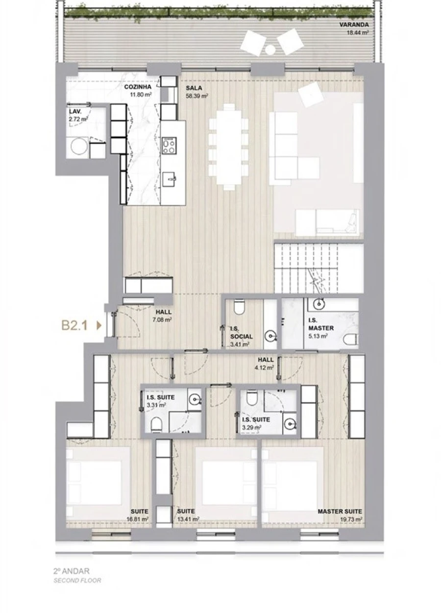 Apartamento T3 para Venda em Cedofeita, Santo Ildefonso, Sé, Miragaia, São Nicolau e Vitória Planta 1