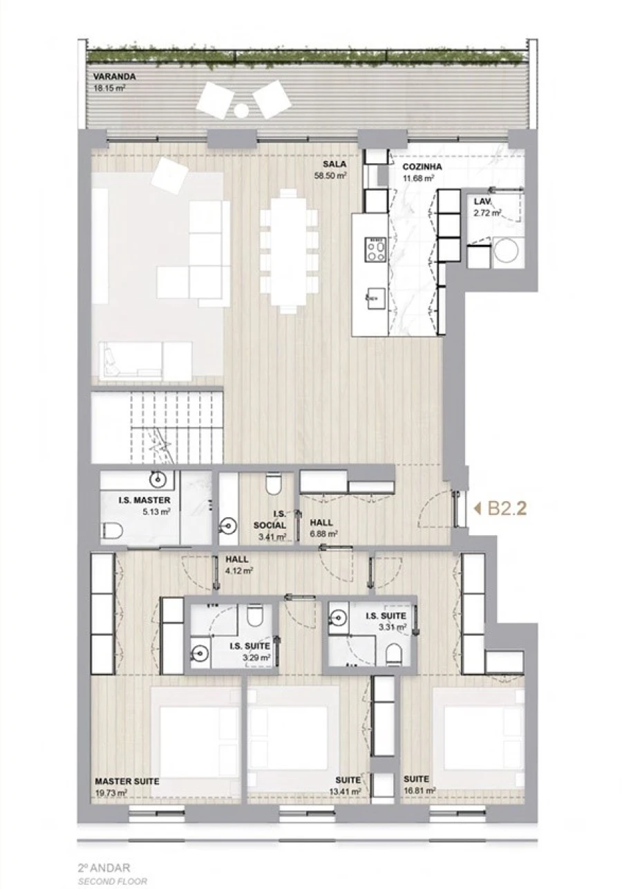 Apartamento T3 para Venda em Cedofeita, Santo Ildefonso, Sé, Miragaia, São Nicolau e Vitória Planta 1