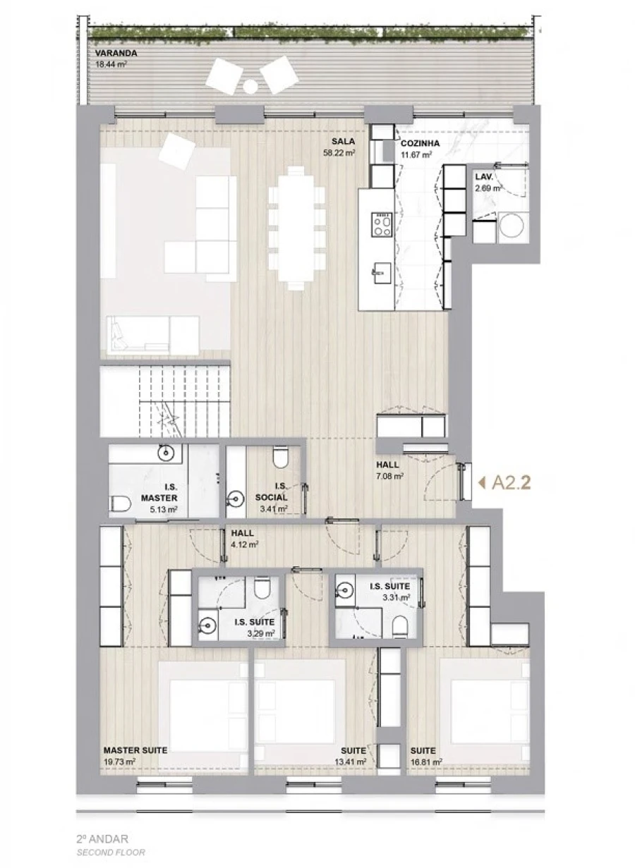 Apartamento T3 para Venda em Cedofeita, Santo Ildefonso, Sé, Miragaia, São Nicolau e Vitória Planta 1