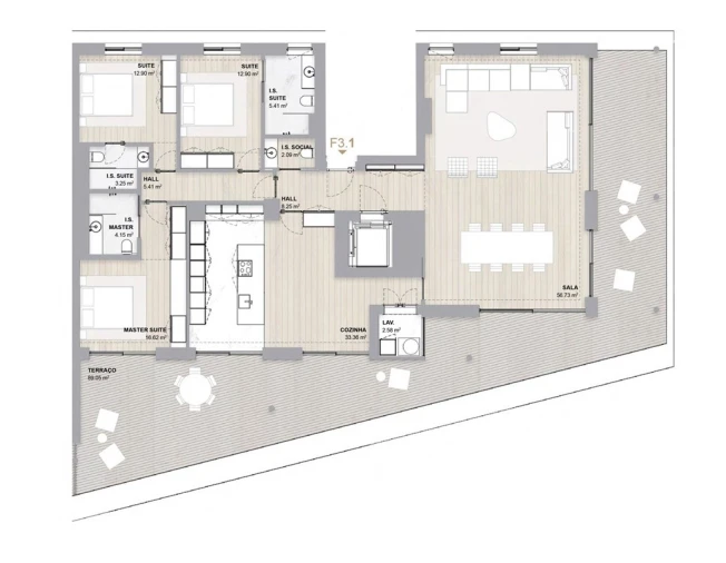 Apartamento T3 para Venda em Cedofeita, Santo Ildefonso, Sé, Miragaia, São Nicolau e Vitória Planta 1