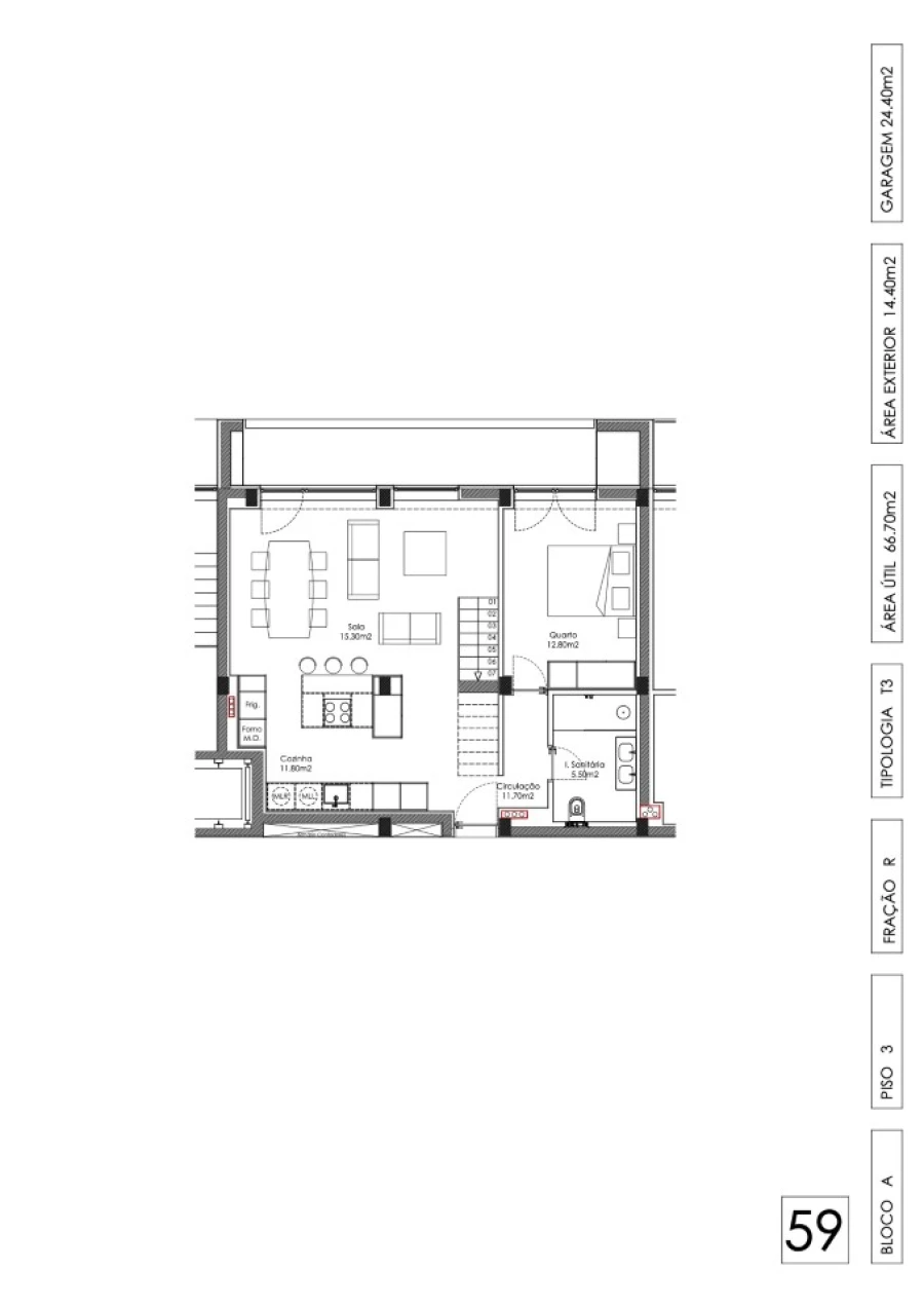 Apartamento T3 para Venda em Arca e Ponte de Lima Planta 1