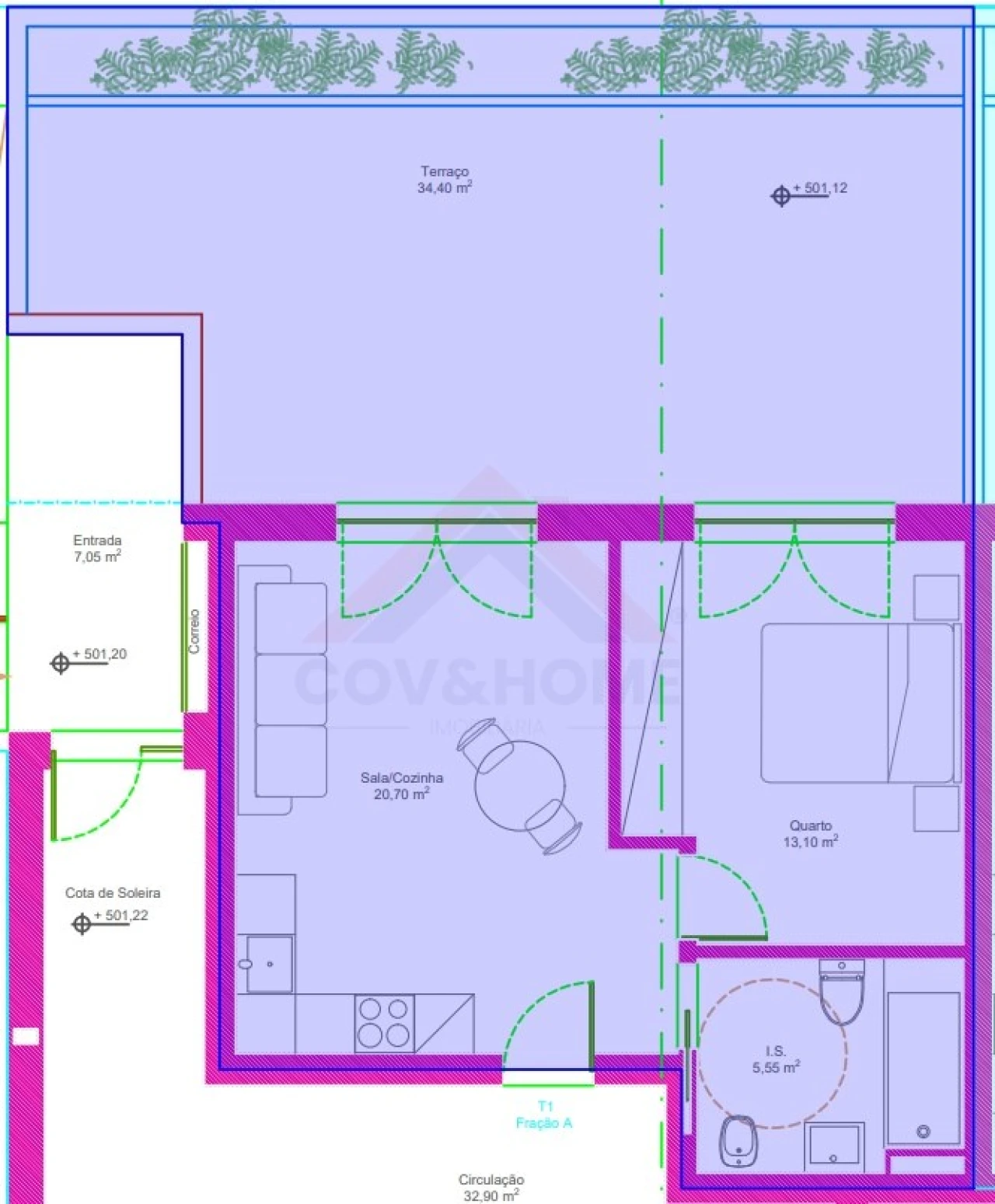 Apartamento T1 para Venda em Covilhã e Canhoso Foto 2