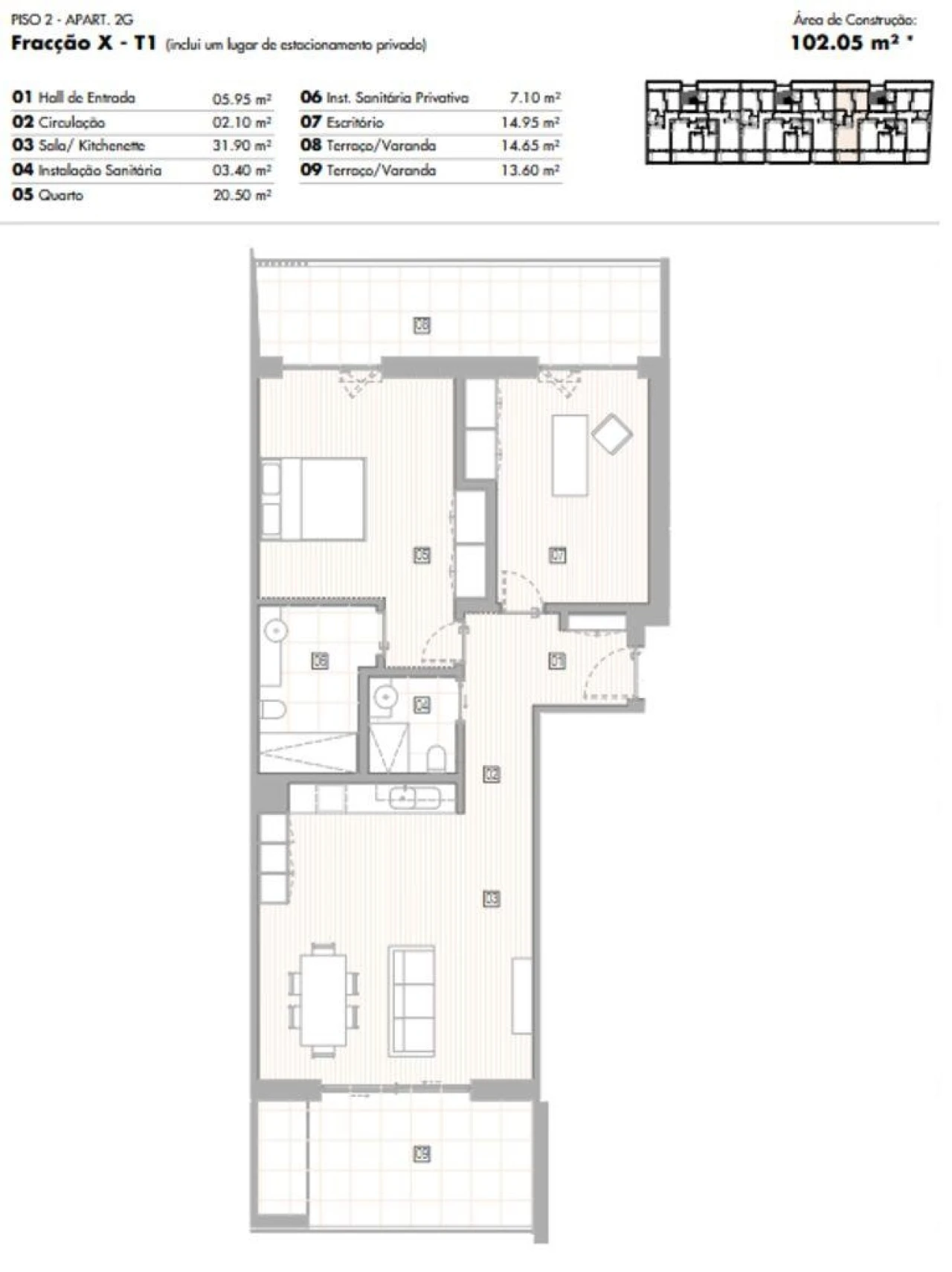 Apartamento T1 para Venda em Lagos (São Sebastião e Santa Maria) Foto 12