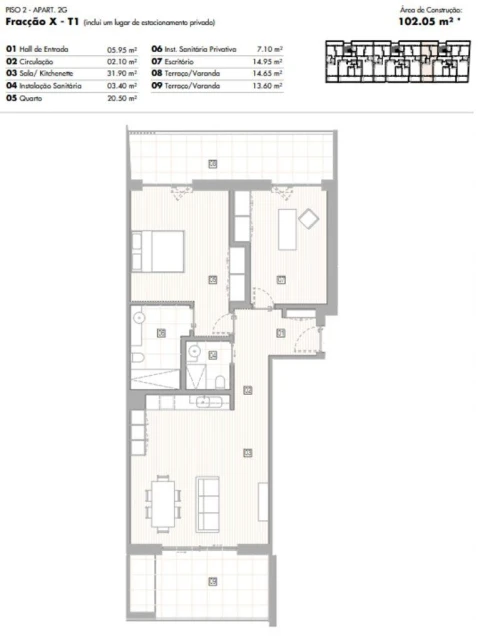 Apartamento T1 para Venda em Lagos (São Sebastião e Santa Maria)